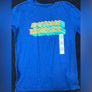 Cat & Jack awesome brother boys blue t shirt 8/10